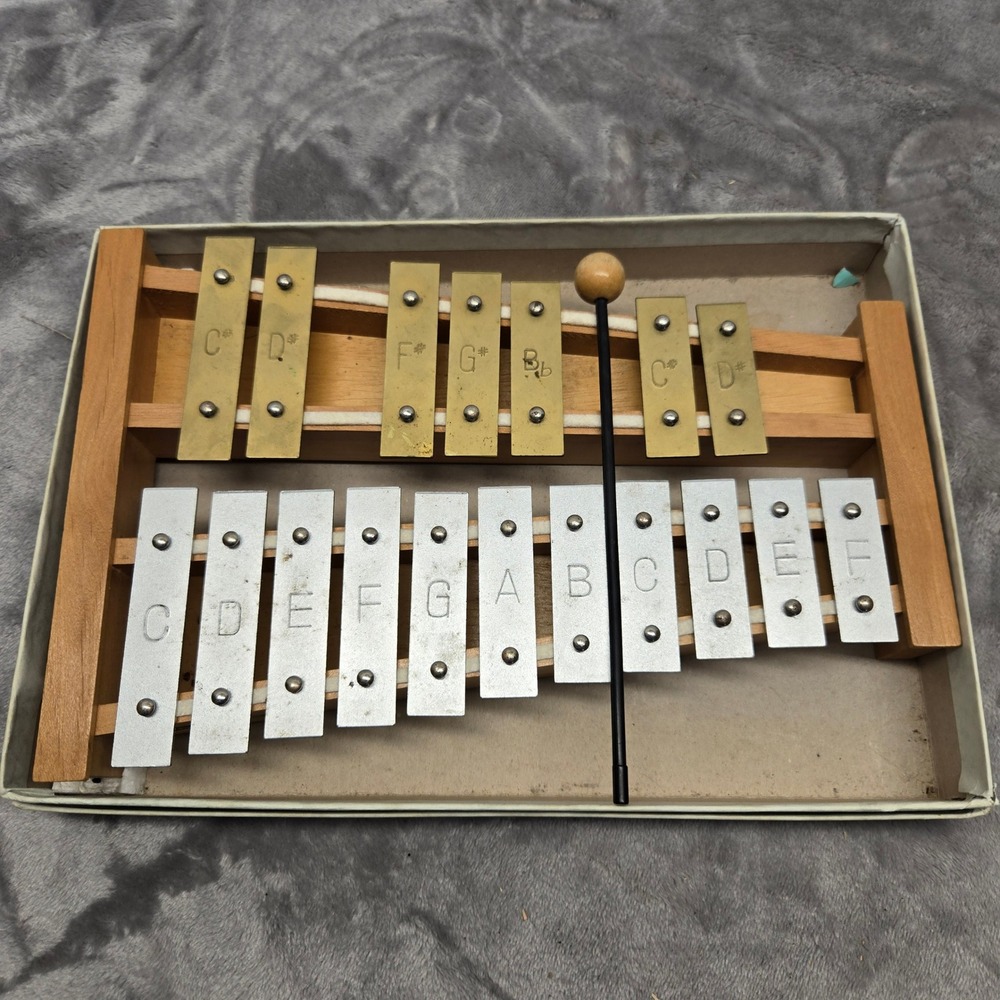 Vintage Bell Harmony No 46/18 Glockenspiel Xylophone Made in Germany Wood Case